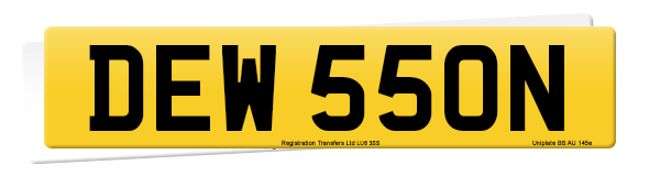 Registration number DEW 550N